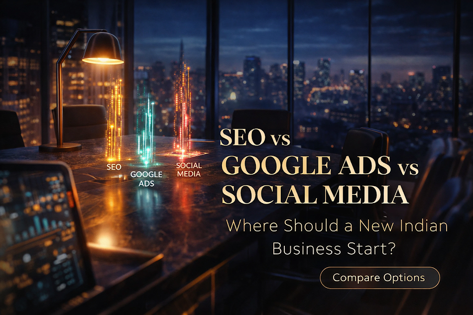 SEO vs Google Ads vs Social Media: Where Should a New Indian Business Start? featured image